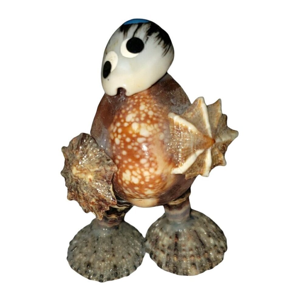 Vtg Seashell Man Figurine Souviner Travel Vacation Beach‎ Florida Funny